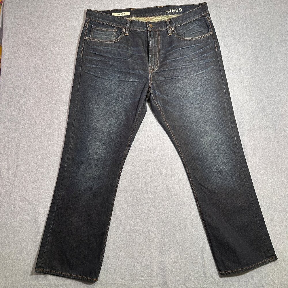 Gap 1969 Mens Jeans Boot Cut Dark Wash 38x30 - New